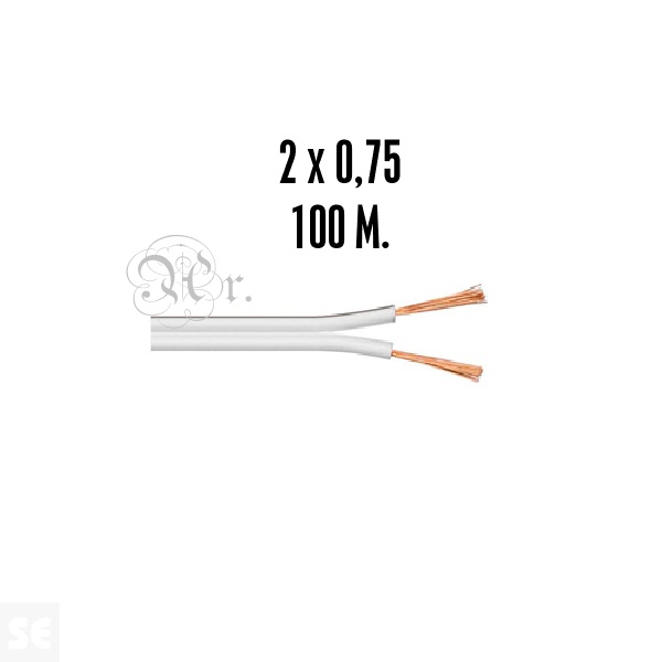 Cable Audio Blanco 2*0.75 100 M.