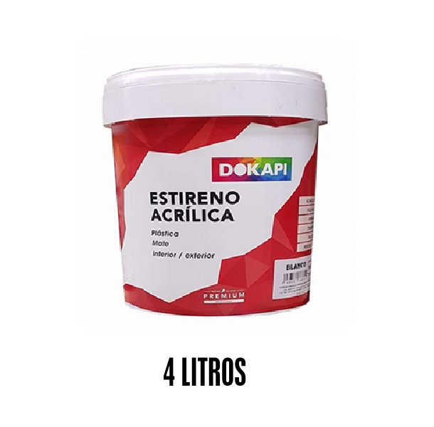 Pintura Plastica Acrilica Int-Ext Mate 4 L. Blanco