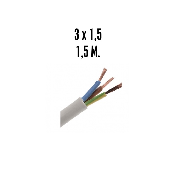 Cable Manguera Blanco 3*1.5 1.5 M.