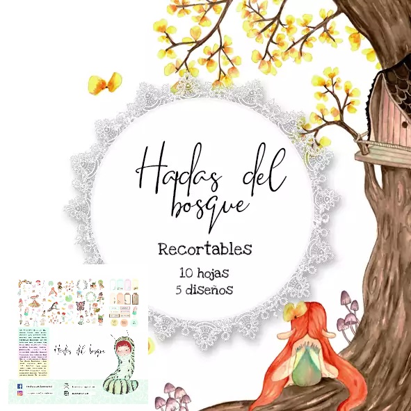 Recortables Scrap Hadas Del Bosque 10H. Lauranabrush