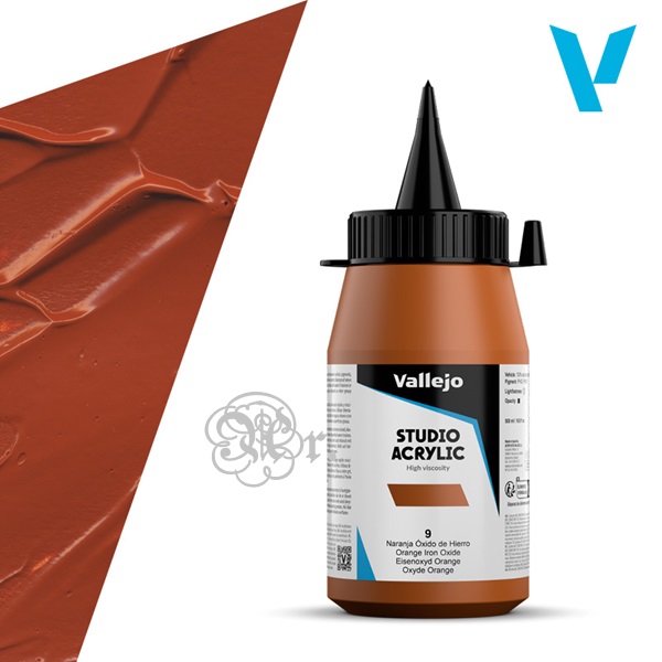 9 Acrilico Vallejo Studio 500 ml. dorado oxido de hierro