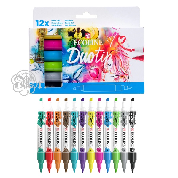 Set 12 Rotulador Ecoline Duotip Basicos