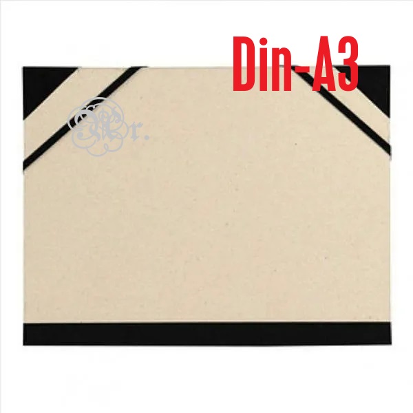 Carpeta DinA3 Carton Gris Gomas