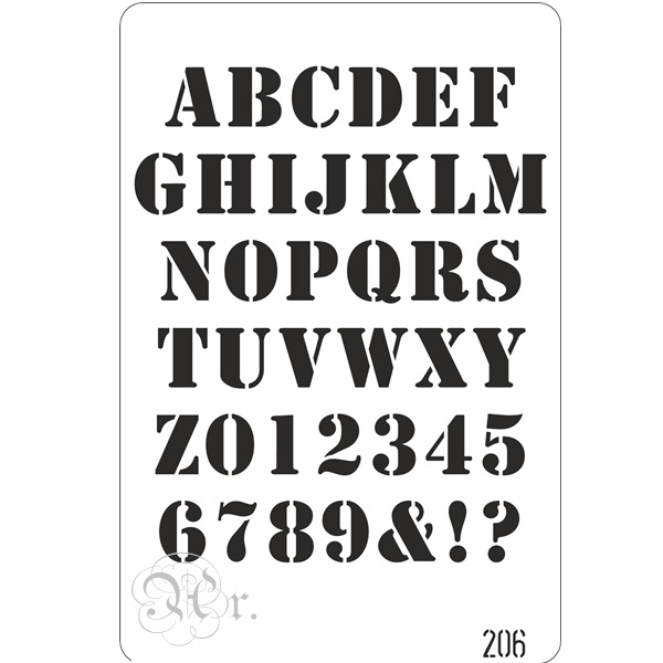 Stencil 20x30 cm 206 Abecedario Y Numeros