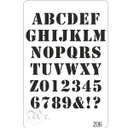 [0848206] Stencil 20x30 cm 206 Abecedario Y Numeros