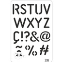[0848208] Stencil 20*30 Cm. 208 Abecedario R-Z Y Simbolos