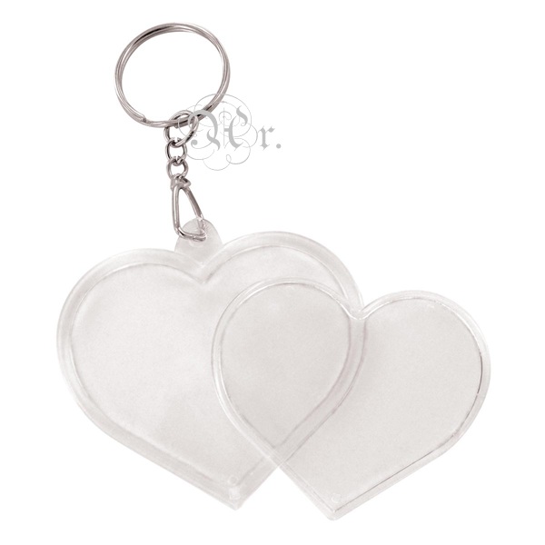 Set 2 Llavero Corazon Plastico 4.8 Cm.