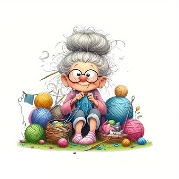 Transfer Textil Dtf 18*18 Cm. Abuela Tejedora