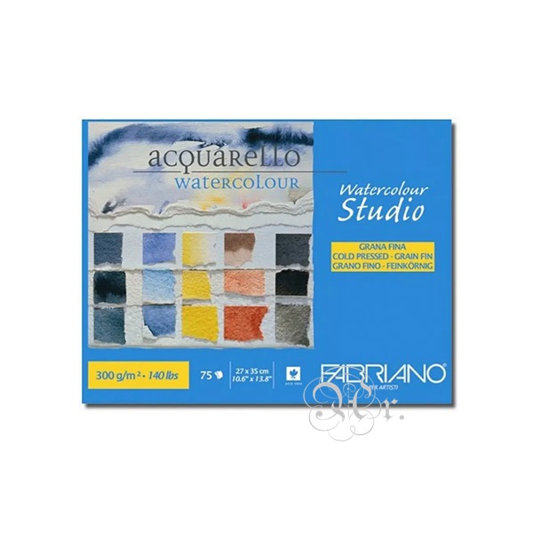 Block Fabriano Watercolour Studio Acuarela 27*35 Cm. 300 G. 75 H.