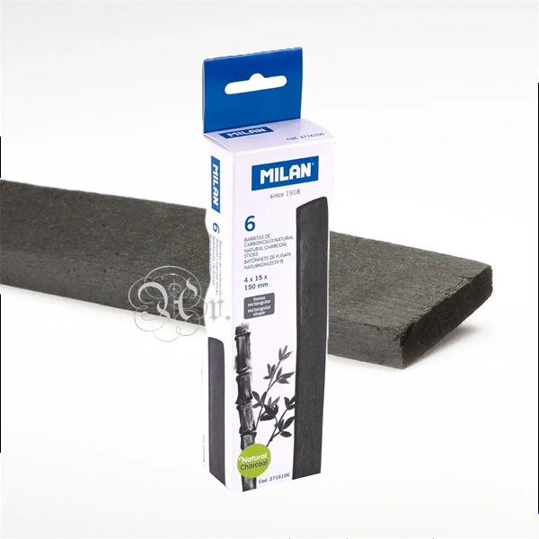 Carboncillo Natural Rectangular 4*15 mm. 6 U.