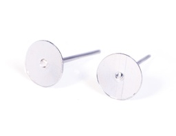 [0808B22100] Pendiente Base Ø 6 Mm. 100 U. Plateado
