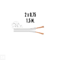 [0502001] Cable Audio Blanco 2*0.75 1.5 M.