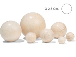 [0824225] Bola Madera Sin Ø25 Mm. 6 U.