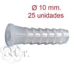 [0530030] Taco Plastico Blanco Nº10 25 U.