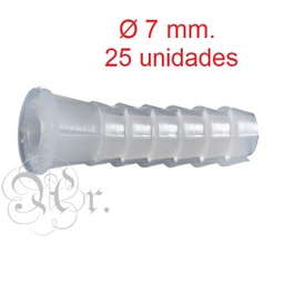 [0530027] Taco Plastico Blanco Nº7 25 U.