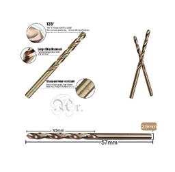 [1010125] Set 2 Brocas Hss Cobalto 2.5 Mm.