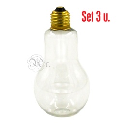 [0878202] Set 3 Bombillas Plastico 15 Cm.