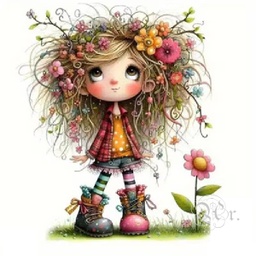 [0886038] Transfer Textil Dtf 18*18 Cm. Niña Primavera