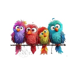 [0886069] Transfer Textil Dtf 18*18 Cm. Misters Pajaros
